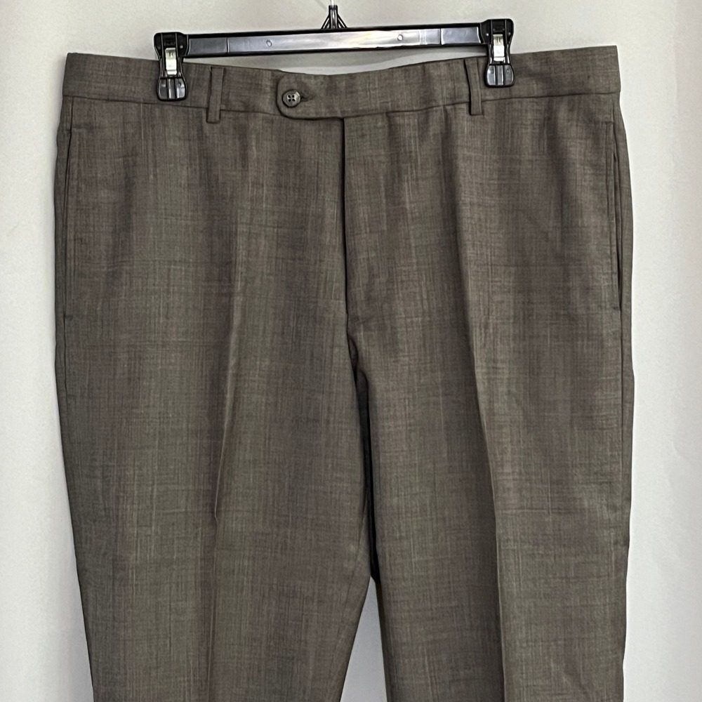Joseph Abboud Tollegno 1900 Dress Pants Mens 36R Grey Flat Front Wool Italy Lux - Picture 10 of 15